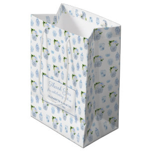 Chinoiserie Chic Navy Green Wedding Welcome Medium Gift Bag