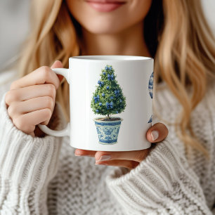 Chinoiserie Christmas Topiary Tree Coffee Mug