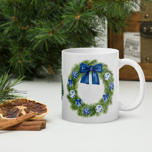 Chinoiserie Christmas Tree and Wreath Coffee Mug