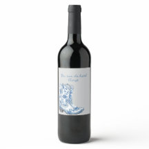 Chinoiserie Cowgirl Boots Wine Label
