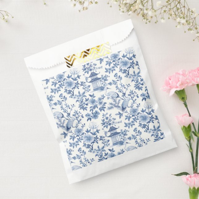 Chinoiserie Crane Blue Favour Bags (Sealed)