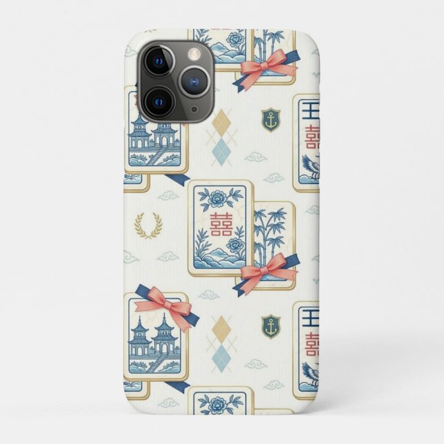 Chinoiserie Custom Grandmillennial Mahjong Case-Mate iPhone Case (Back)