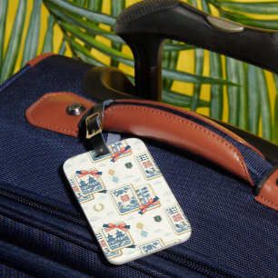 Chinoiserie Custom Grandmillennial Mahjong Luggage Tag