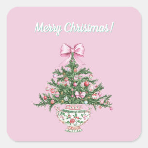 Chinoiserie Design Christmas Sticker