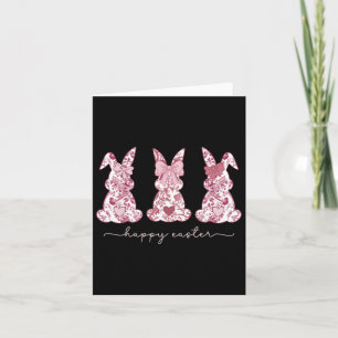 Chinoiserie Easter Bunny Pink Bow Coquette Cute Mo Card