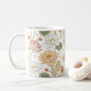 Chinoiserie Elegant Lotus Flowers Gold-Rose Coffee Mug