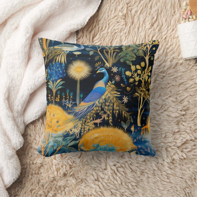 Chinoiserie Exotic Birds Botanical Pattern (10) Cushion (Blanket)