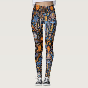Chinoiserie Exotic Birds Botanical Pattern (10) Leggings