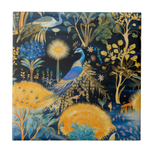 Chinoiserie Exotic Birds Botanical Pattern (10) Tile