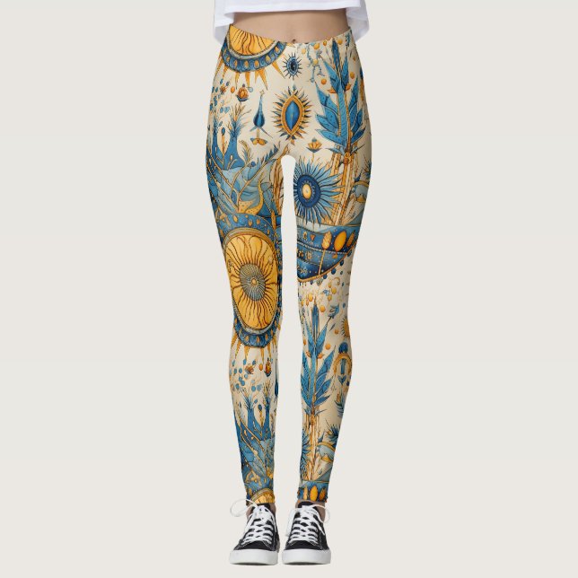 Chinoiserie Exotic Birds Botanical Pattern (1) Leggings (Front)