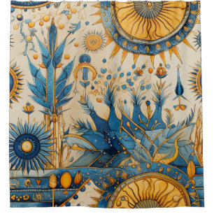 Chinoiserie Exotic Birds Botanical Pattern (1) Shower Curtain