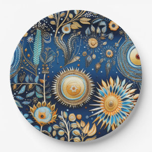 Chinoiserie Exotic Birds Botanical Pattern (2) Paper Plate