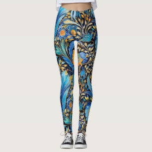 Chinoiserie Exotic Birds Botanical Pattern (3) Leggings