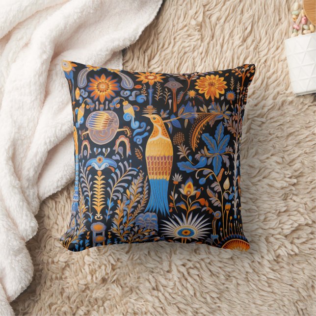 Chinoiserie Exotic Birds Botanical Pattern (6) Cushion (Blanket)