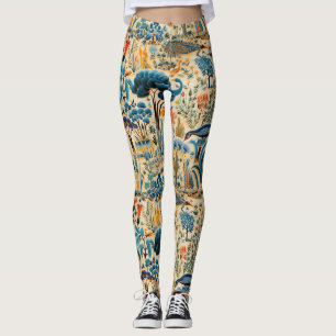 Chinoiserie Exotic Birds Botanical Pattern (6) Leggings