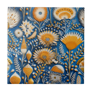 Chinoiserie Exotic Birds Botanical Pattern (7) Tile