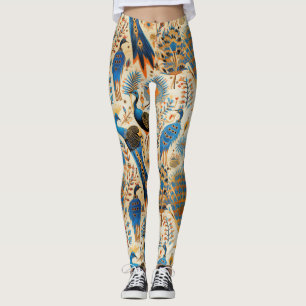 Chinoiserie Exotic Birds Botanical Pattern (8) Leggings