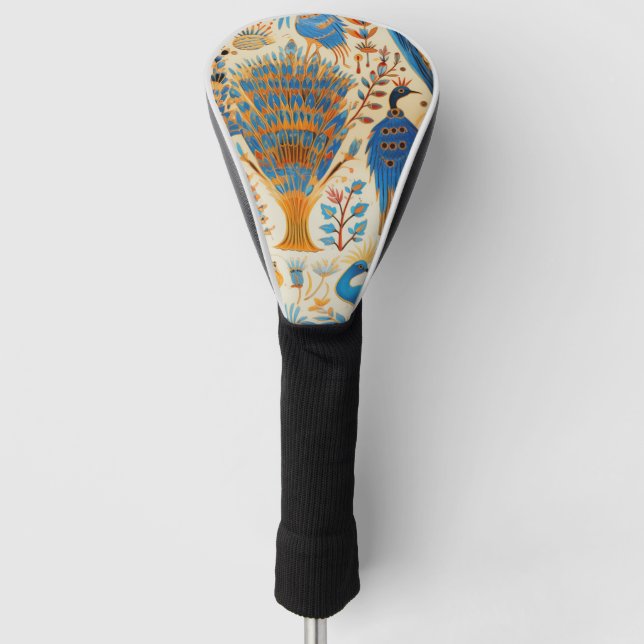 Chinoiserie Exotic Birds Botanical Pattern (9) Golf Head Cover (Front)