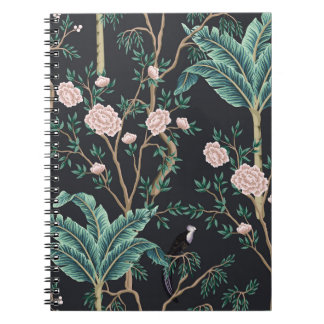 Chinoiserie Exotic Birds: Vintage Banana Tree Wall Notebook
