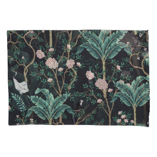 Chinoiserie Exotic Birds: Vintage Banana Tree Wall Pillowcase