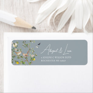 Chinoiserie Floral Bird Wedding Invitation Address