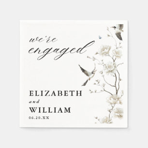 Chinoiserie Floral Garden Engagement Party Napkin
