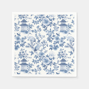 Chinoiserie Floral Paper Napkins, Asian Garden Napkin