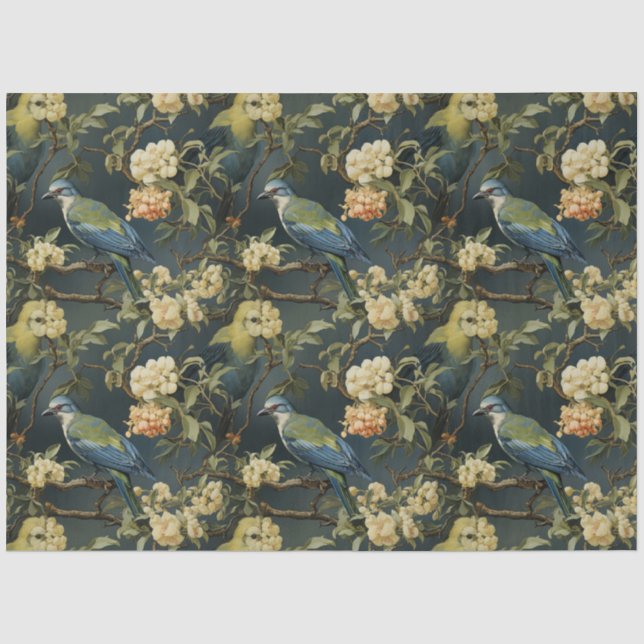 Chinoiserie Floral Pattern Tissue Paper (Front)