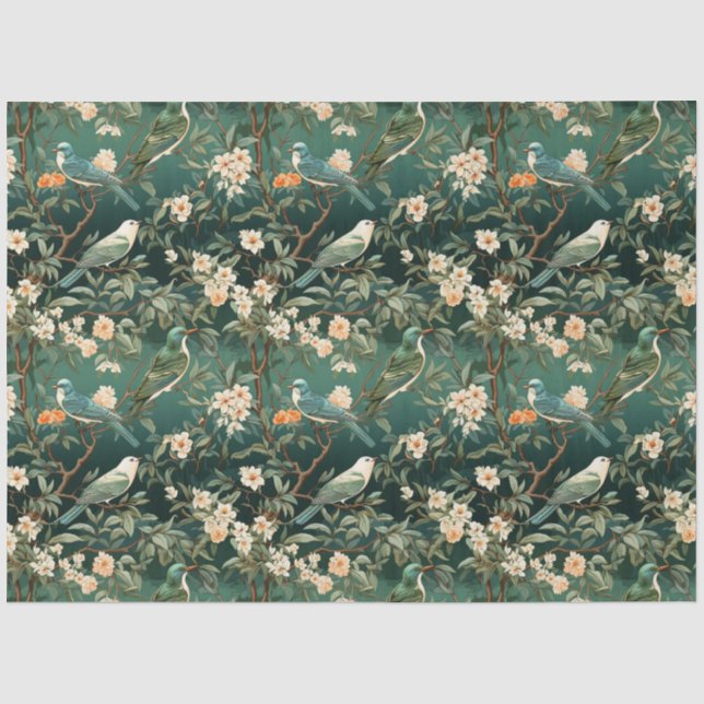 Chinoiserie Floral Pattern Tissue Paper (Front)