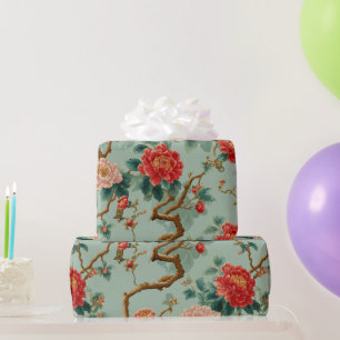 Chinoiserie Floral Pattern Wrapping Paper