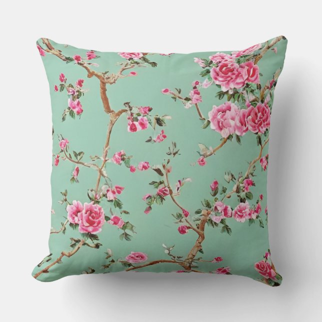 Chinoiserie Floral Pillow (Front)