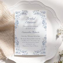 Chinoiserie Floral Something Blue Bridal Shower