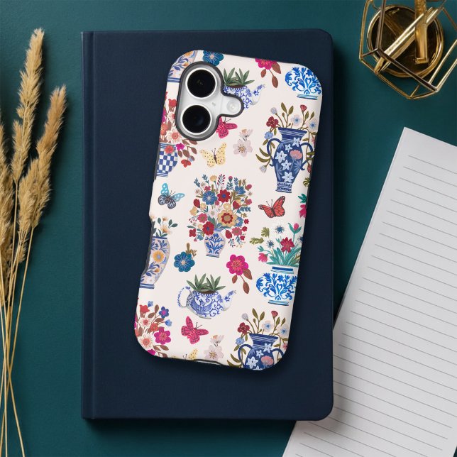 Chinoiserie Floral Vase Pattern Girly (Chinoiserie Floral Vase Pattern Girly Case-Mate iPhone Case)