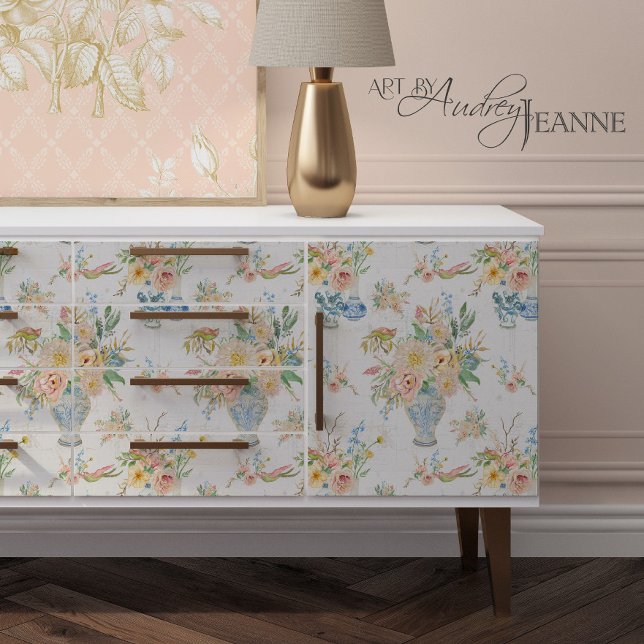 Chinoiserie Floral Vases Peony Flower Decoupage Tissue Paper (Creator Uploaded)