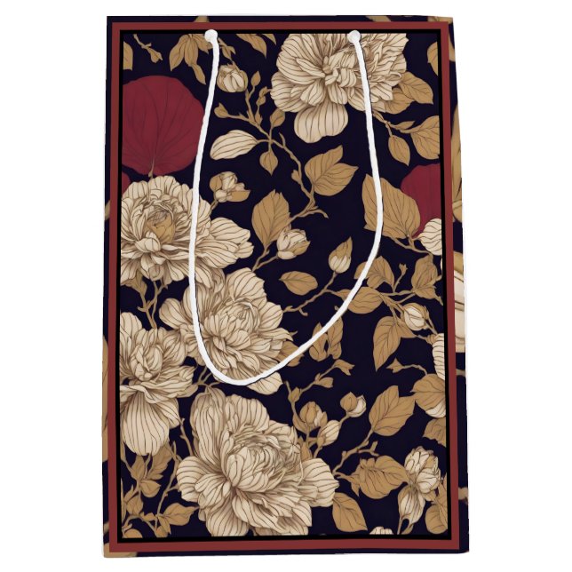 Chinoiserie Florals  Medium Gift Bag (Front)