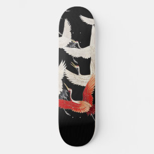 Chinoiserie Flying Crane Zen Minimalist Kimono Art Skateboard