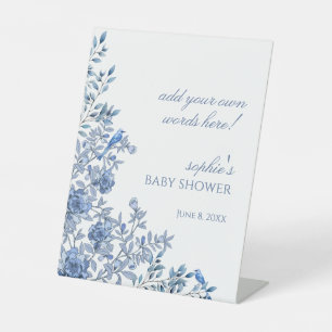 Chinoiserie French Blue Baby Shower Custom Sign