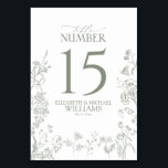 Chinoiserie French Green Victorian Reception Table Number<br><div class="desc">Create an effortlessly refined reception with this French green Chinoiserie-inspired table number. The delicate botanical illustrations whisper tales of vintage romance, while the serene sage green hue sets a tone of timeless sophistication. Perfect for garden weddings, countryside venues, or classic celebrations, this design balances nature’s beauty with a stately elegance....</div>