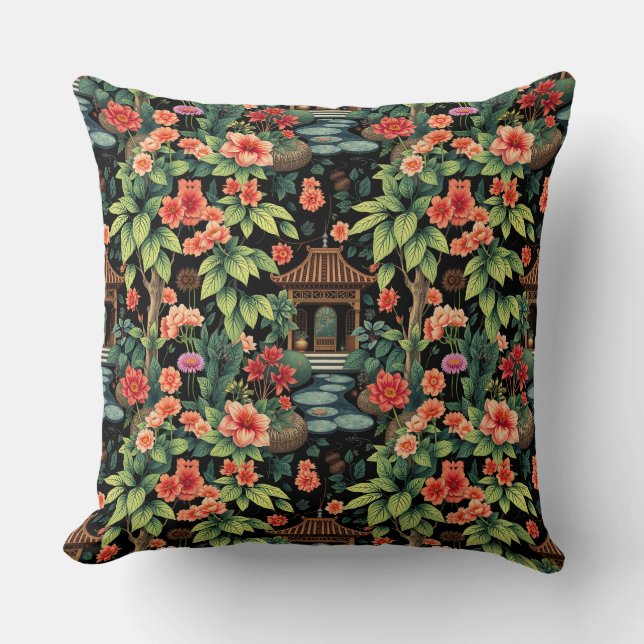 Chinoiserie Garden Elegance Cushion (Front)