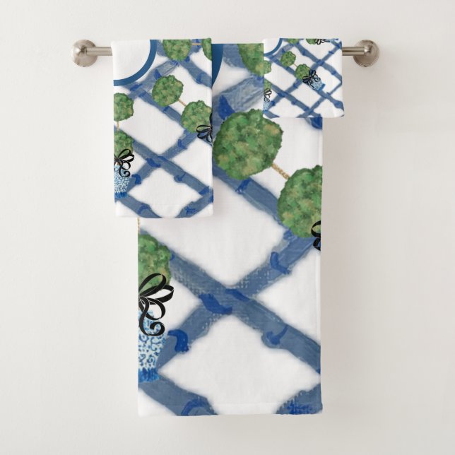 Chinoiserie Ginger Jar    Bath Towel Set (Insitu)