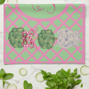 Chinoiserie Ginger Jar Jars Topiary Basket Tea Towel