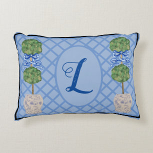 Chinoiserie Ginger Jar Jars Topiary Basket  Throw  Decorative Cushion