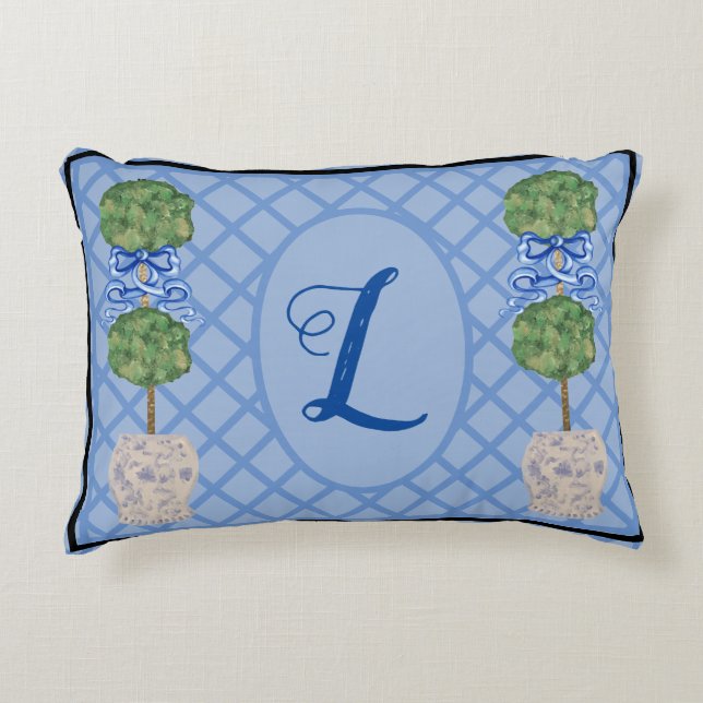 Chinoiserie Ginger Jar Jars Topiary Basket  Throw  Decorative Cushion (Front)