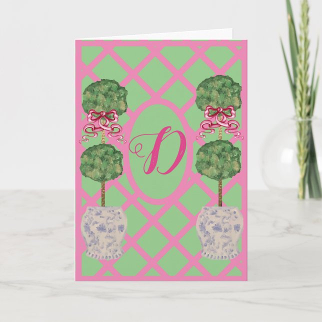 Chinoiserie Ginger Jar Jars Topiary Card (Front)