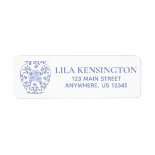 Chinoiserie Ginger Jar Vase Return Address Labels