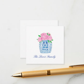 Chinoiserie Grandmillennial Peony Enclosure Cards
