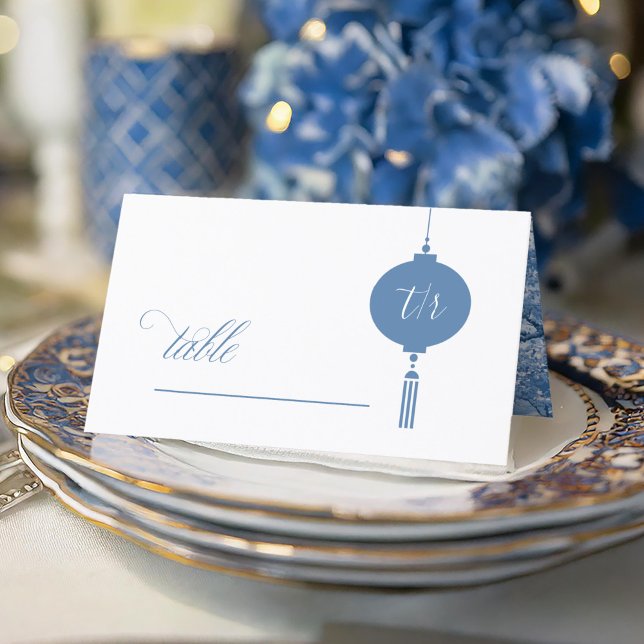 Chinoiserie Hanging Lantern Motif ID1094 Place Card (Creator Uploaded)
