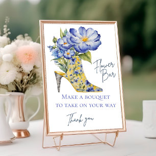 Chinoiserie High-Heel Shoe Flower Bar Sign Table Number