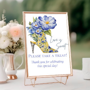 Chinoiserie High-Heel Shoe Love is Sweet Sign Table Number