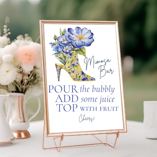 Chinoiserie High-Heel Shoe Mimosa Bar Table sign Number (Creator Uploaded)